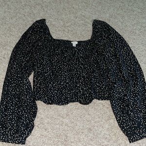 NWOT A New Day black and tan blouse